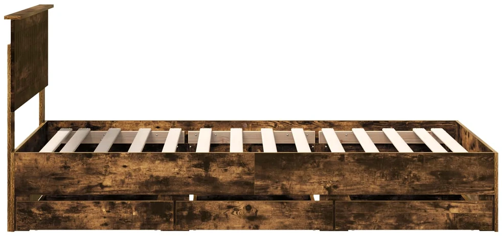 Lova Lovos rėmas Rūkyta ąžuolas 100 x 200 cm Inžinerinė mediena