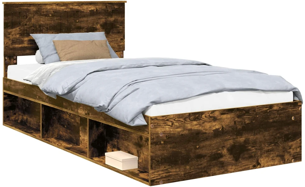 Lova Lovos rėmas Rūkyta ąžuolas 100 x 200 cm Kietos pušies mediena