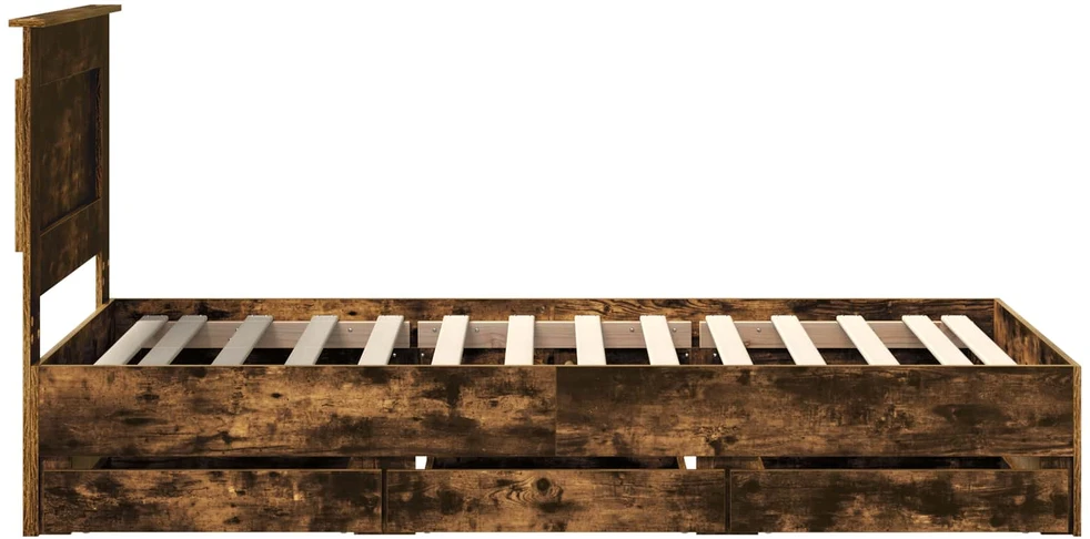 Lova Lovos rėmas Rūkyta ąžuolas 100 x 200 cm Inžinerinė mediena