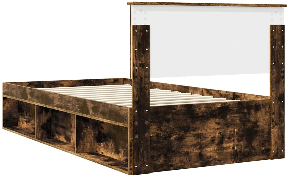 Lova Lovos rėmas Rūkyta ąžuolas 100 x 200 cm Kietos pušies mediena
