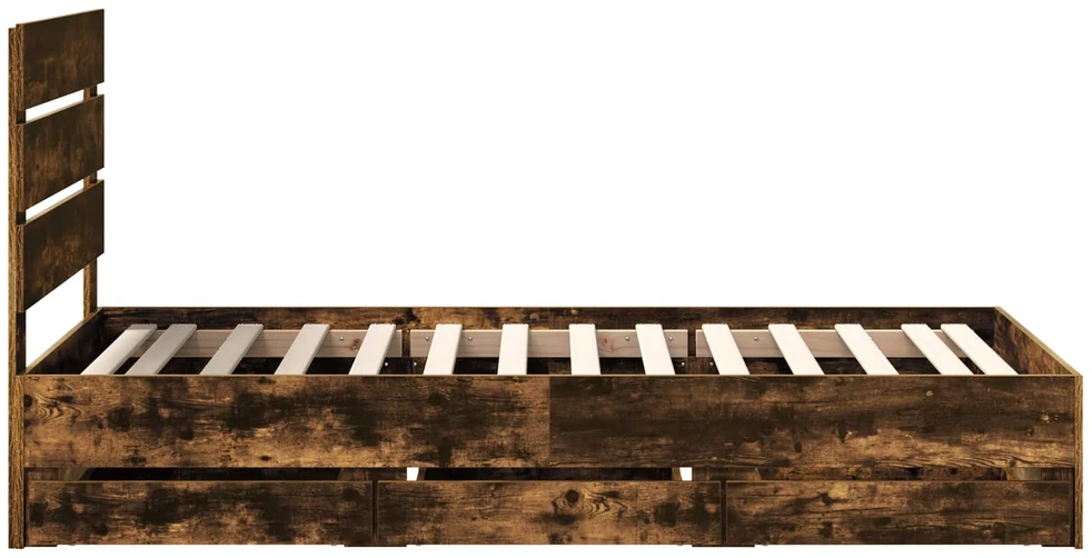Lova Lovos rėmas Rūkyta ąžuolas 100 x 200 cm Inžinerinė mediena