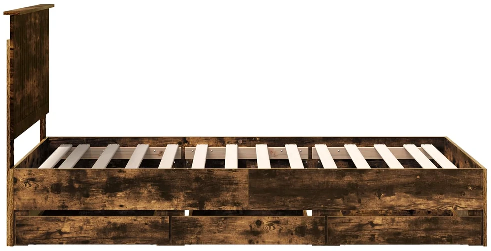 Lova Lovos rėmas Rūkyta ąžuolas 100 x 200 cm Inžinerinė mediena