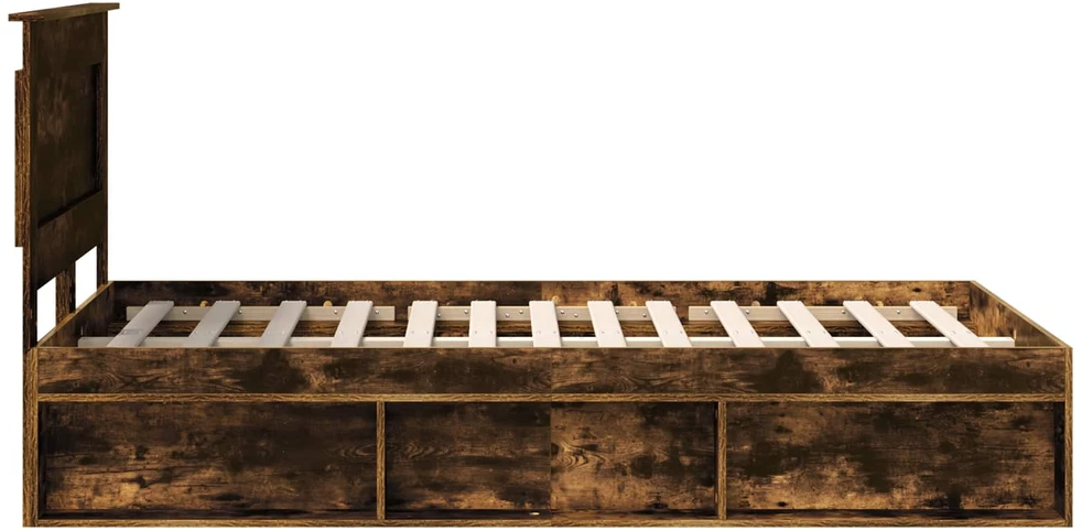 Lova Lovos rėmas Rūkyta ąžuolas 120 x 200 cm Kietos pušies mediena