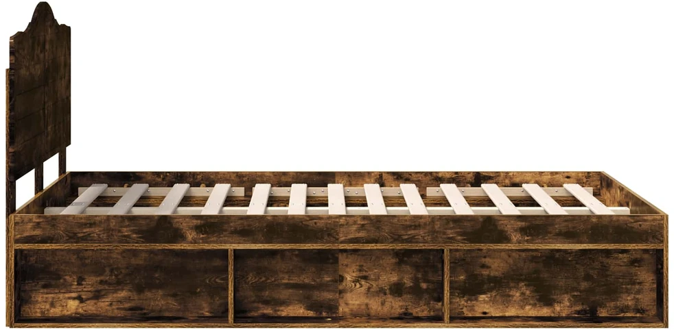 Lova Lovos rėmas Rūkyta ąžuolas 120 x 200 cm Kietos pušies mediena