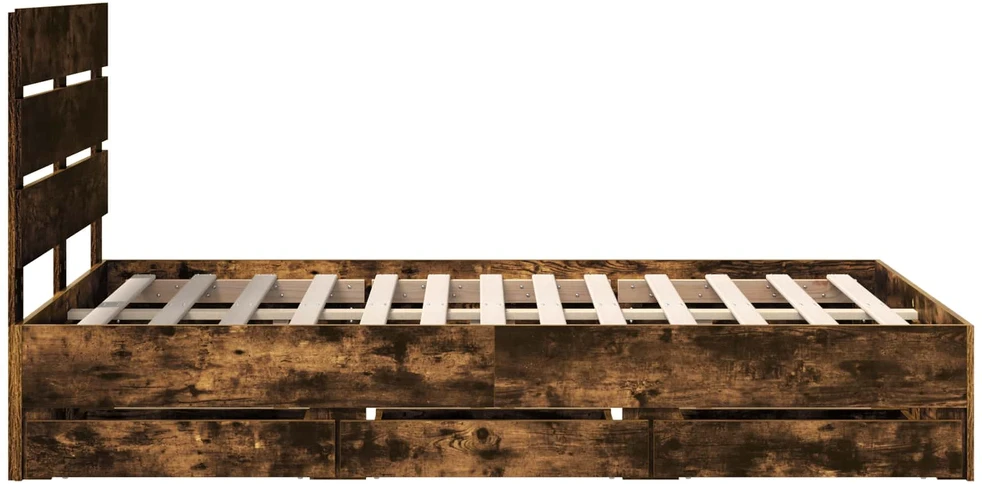 Lova Lovos rėmas Rūkyta ąžuolas 120 x 200 cm Inžinerinė mediena