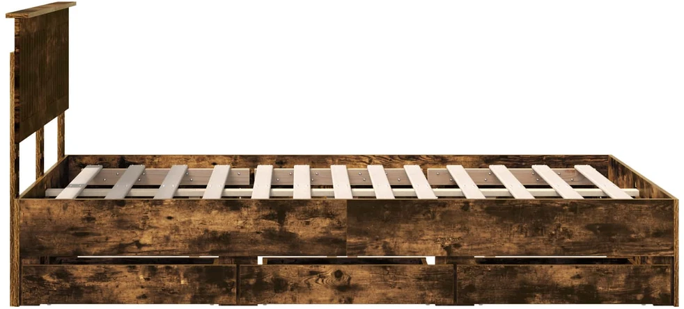 Lova Lovos rėmas Rūkyta ąžuolas 120 x 200 cm Inžinerinė mediena