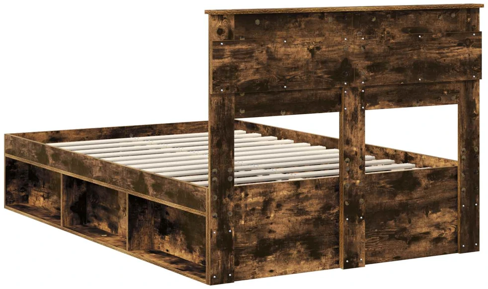 Lova Lovos rėmas Rūkyta ąžuolas 120 x 200 cm Kietos pušies mediena