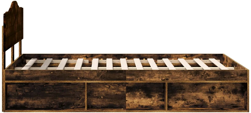 Lova Lovos rėmas Rūkyta ąžuolas 120 x 200 cm Kietos pušies mediena