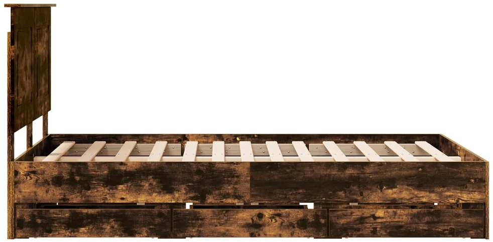 Lova Lovos rėmas Rūkyta ąžuolas 120 x 200 cm Inžinerinė mediena
