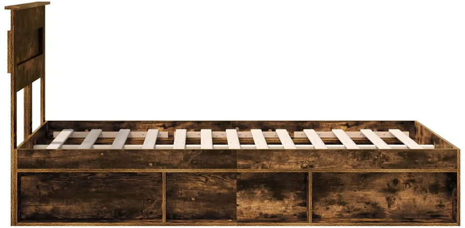 Lova Lovos rėmas Rūkyta ąžuolas 120 x 200 cm Kietos pušies mediena