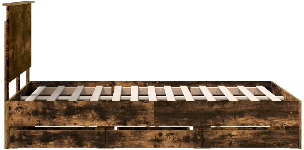 Lova Lovos rėmas Rūkyta ąžuolas 120 x 200 cm Inžinerinė mediena