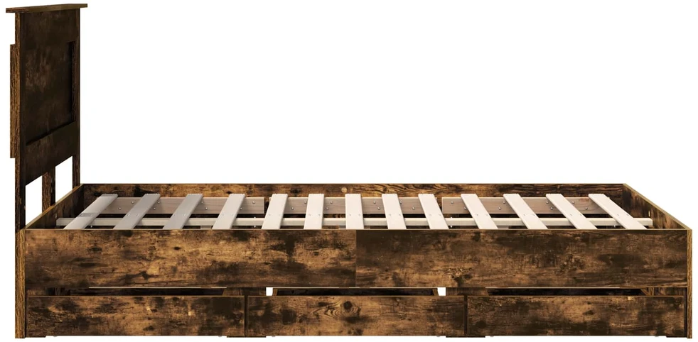 Lova Lovos rėmas Rūkyta ąžuolas 120 x 200 cm Inžinerinė mediena