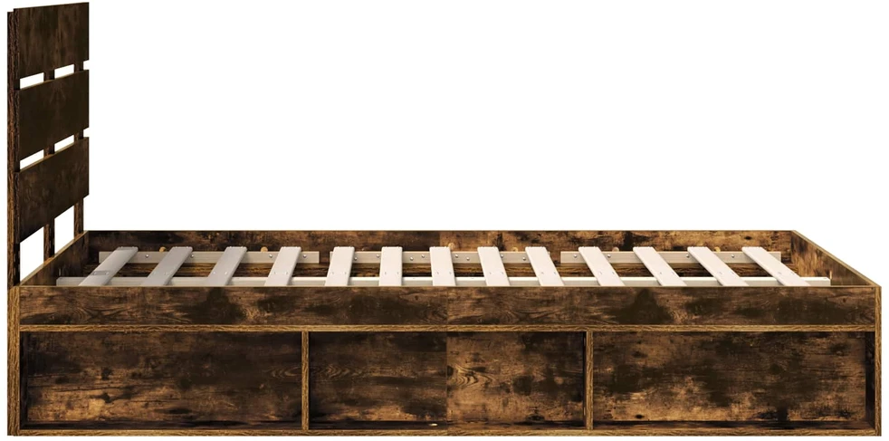 Lova Lovos rėmas Rūkyta ąžuolas 120 x 200 cm Kietos pušies mediena