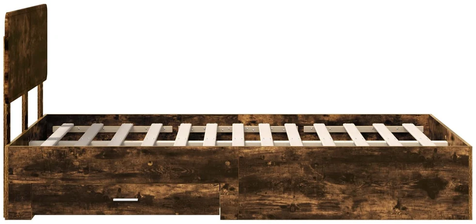 Lova Lovos rėmas Rūkyta ąžuolas 120 x 200 cm Apdirbta mediena