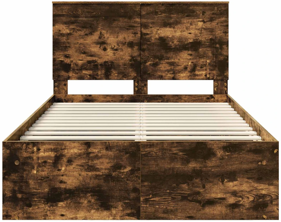 Lova Lovos rėmas Rūkyta ąžuolas 120 x 200 cm Kietos pušies mediena