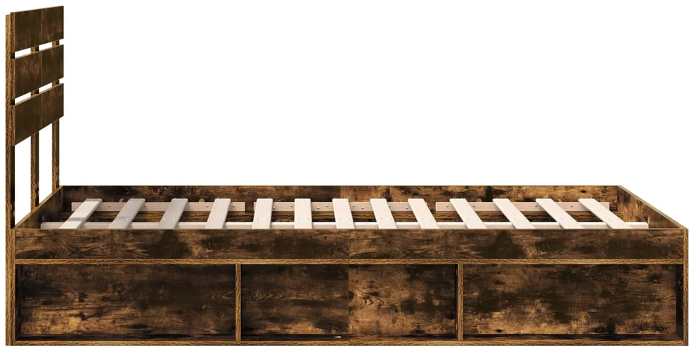 Lova Lovos rėmas Rūkyta ąžuolas 120 x 200 cm Kietos pušies mediena