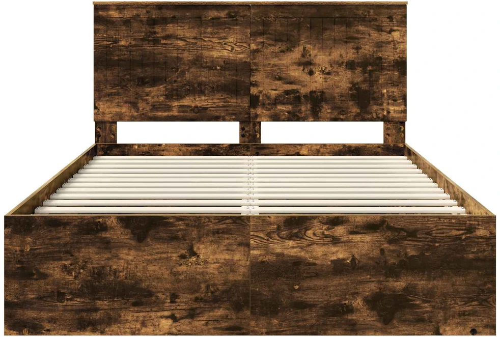 Lova Lovos rėmas Rūkyta ąžuolas 135 x 190 cm Kietos pušies mediena