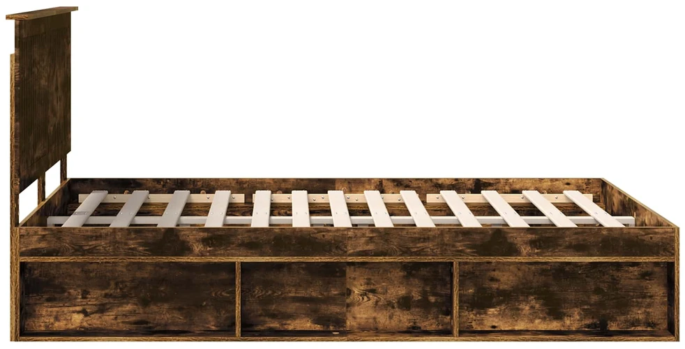 Lova Lovos rėmas Rūkyta ąžuolas 135 x 190 cm Kietos pušies mediena