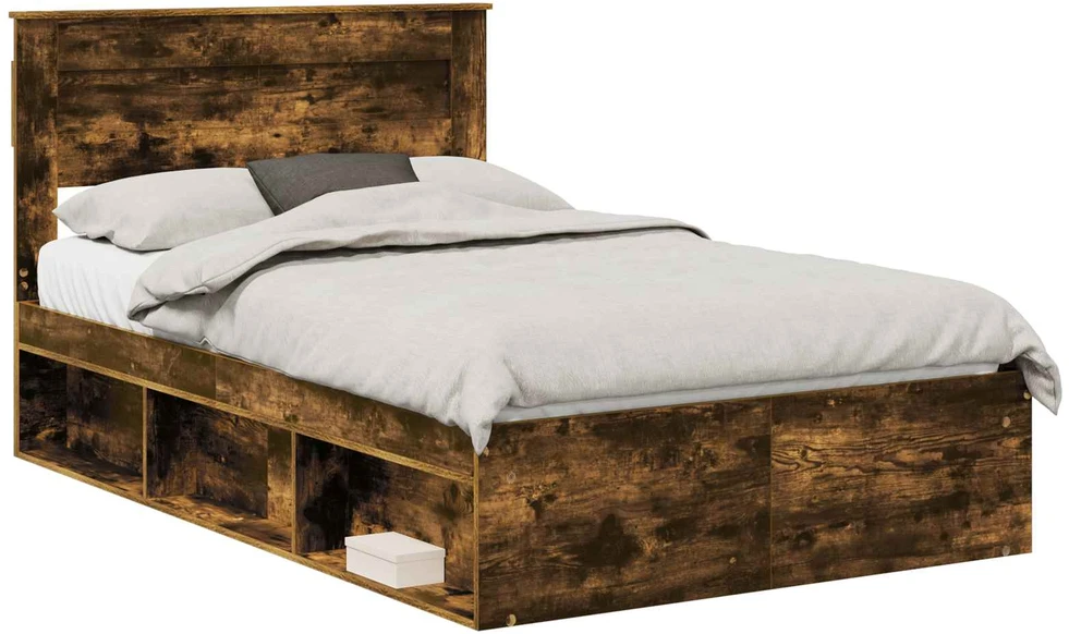 Lova Lovos rėmas Rūkyta ąžuolas 135 x 190 cm Kietos pušies mediena
