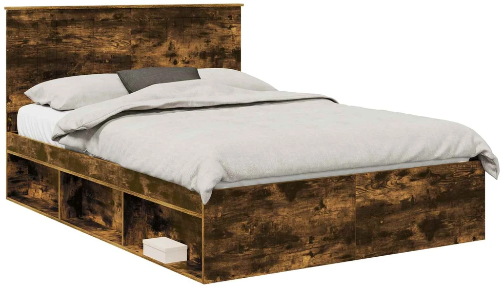 Lova Lovos rėmas Rūkyta ąžuolas 135 x 190 cm Kietos pušies mediena