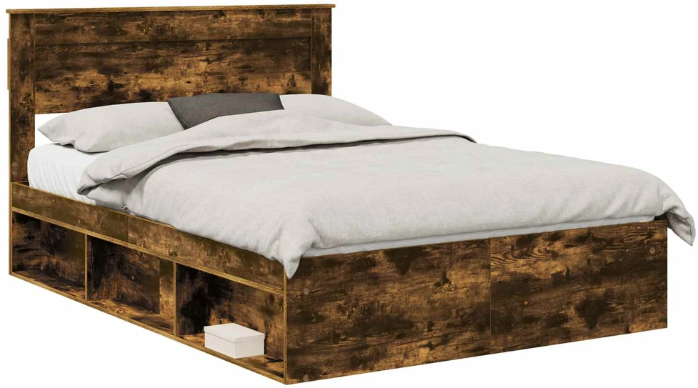 Lovos rėmas Rūkyta ąžuolas 140 x 190 cm Kietos pušies mediena