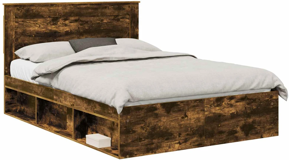 Lovos rėmas Rūkyta ąžuolas 140 x 190 cm Kietos pušies mediena