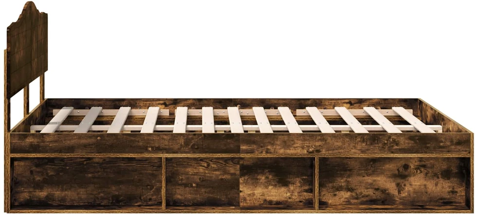 Lovos rėmas Rūkyta ąžuolas 140 x 200 cm Kietos pušies mediena