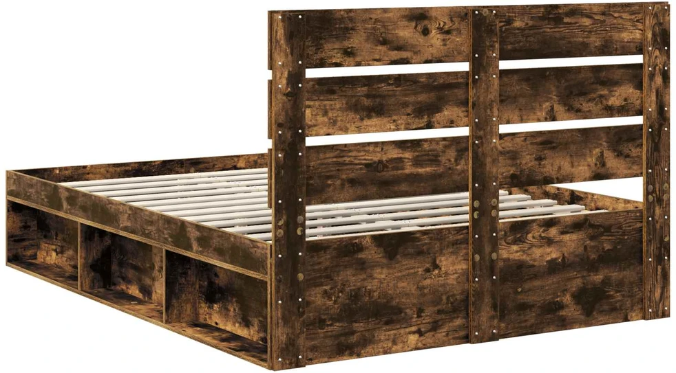 Lovos rėmas Rūkyta ąžuolas 140 x 200 cm Kietos pušies mediena