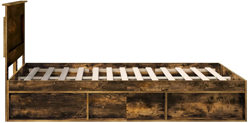 Lovos rėmas Rūkyta ąžuolas 140 x 200 cm Kietos pušies mediena