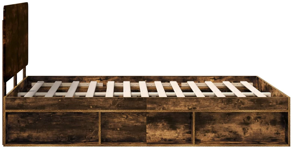 Lovos rėmas Rūkyta ąžuolas 140 x 200 cm Kietos pušies mediena