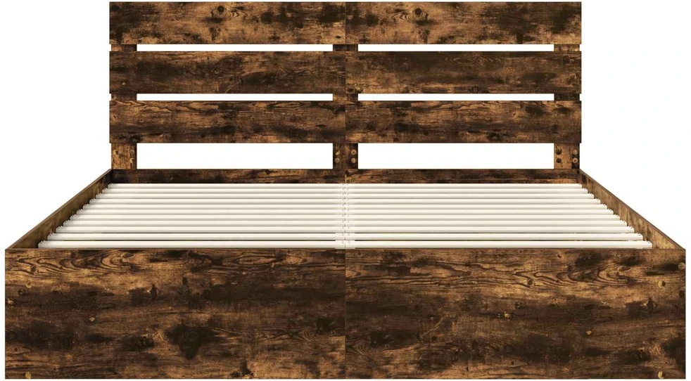 Lovos rėmas Rūkyta ąžuolas 180 x 200 cm Kietos pušies mediena