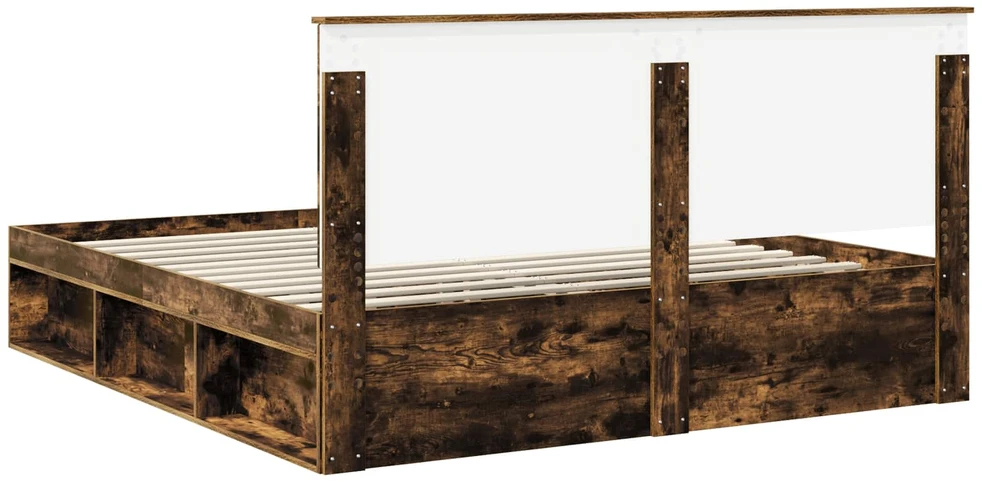 Lovos rėmas Rūkyta ąžuolas 180 x 200 cm Kietos pušies mediena