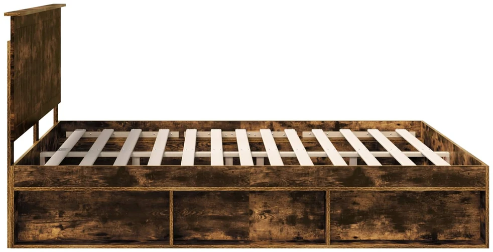 Lovos rėmas Rūkyta ąžuolas 180 x 200 cm Kietos pušies mediena