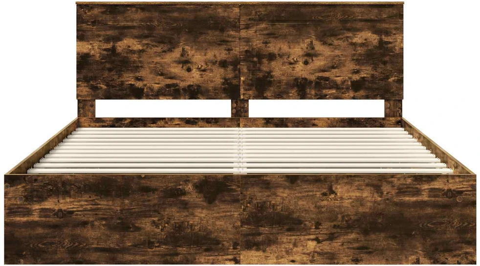 Lovos rėmas Rūkyta ąžuolas 180 x 200 cm Kietos pušies mediena