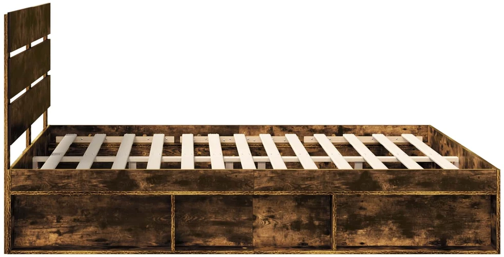 Lovos rėmas Rūkyta ąžuolas 180 x 200 cm Kietos pušies mediena