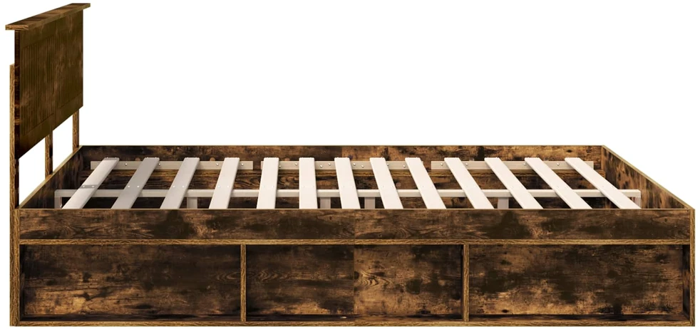 Lovos rėmas Rūkyta ąžuolas 180 x 200 cm Kietos pušies mediena