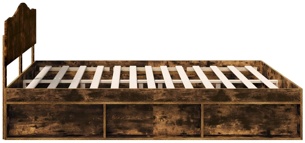 Lovos rėmas Rūkyta ąžuolas 180 x 200 cm Kietos pušies mediena