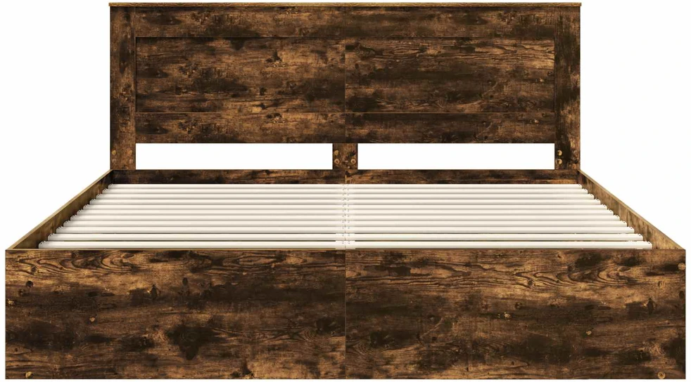Lovos rėmas Rūkyta ąžuolas 200 x 200 cm Kietos pušies mediena