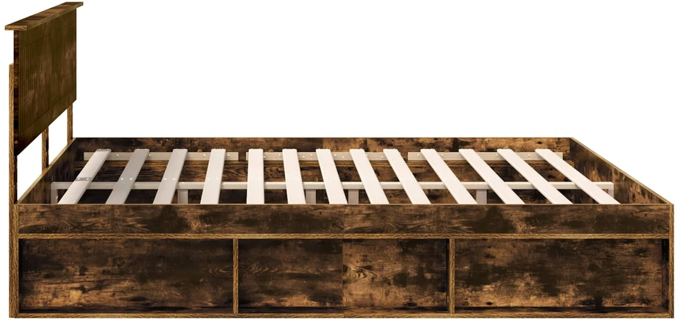 Lovos rėmas Rūkyta ąžuolas 200 x 200 cm Kietos pušies mediena