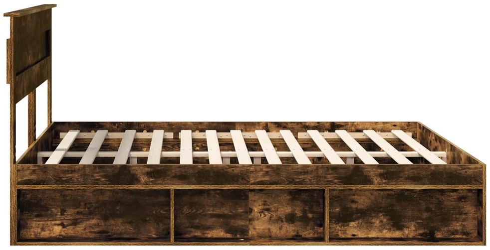 Lovos rėmas Rūkyta ąžuolas 200 x 200 cm Kietos pušies mediena
