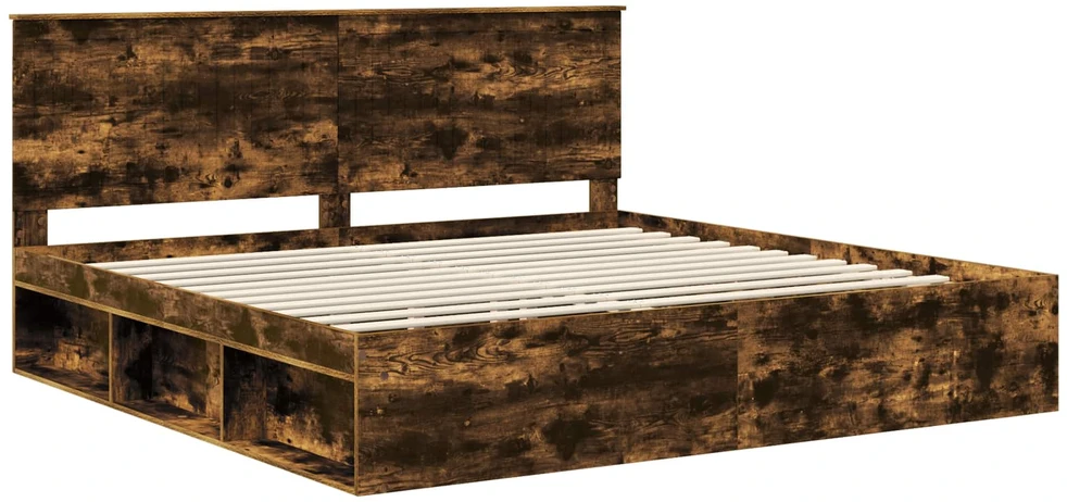 Lovos rėmas Rūkyta ąžuolas 200 x 200 cm Kietos pušies mediena