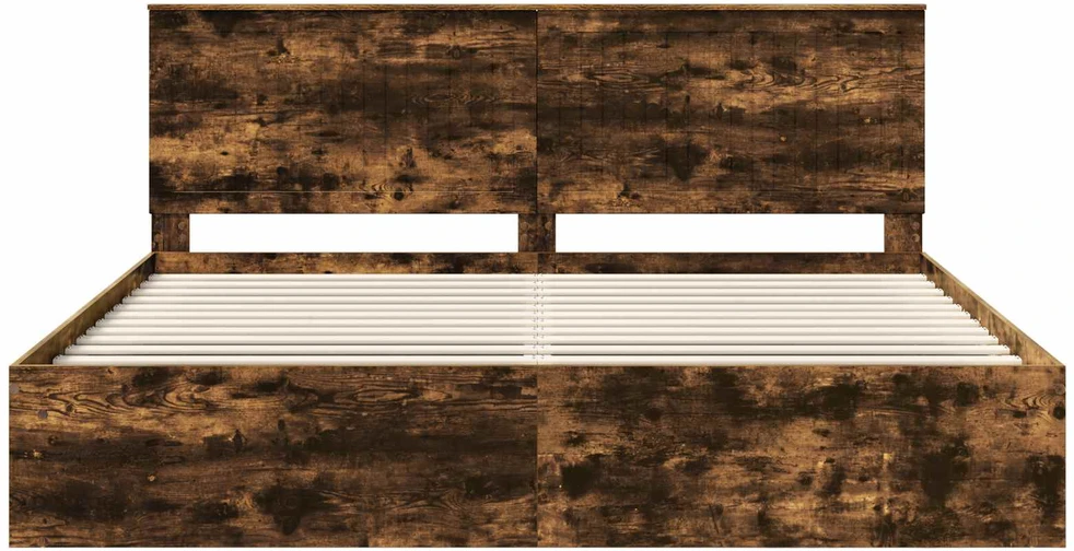 Lovos rėmas Rūkyta ąžuolas 200 x 200 cm Kietos pušies mediena