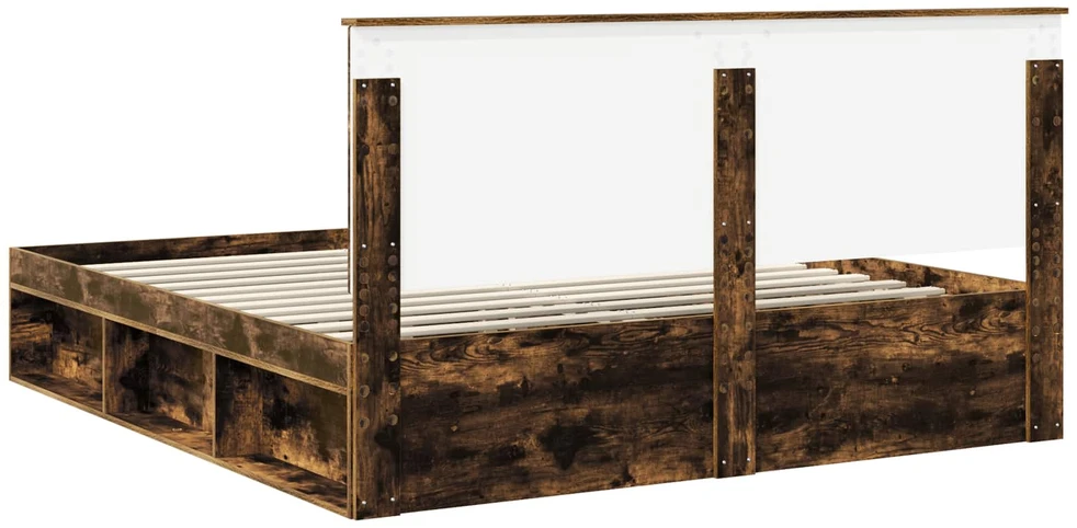 Lovos rėmas Rūkyta ąžuolas 200 x 200 cm Kietos pušies mediena
