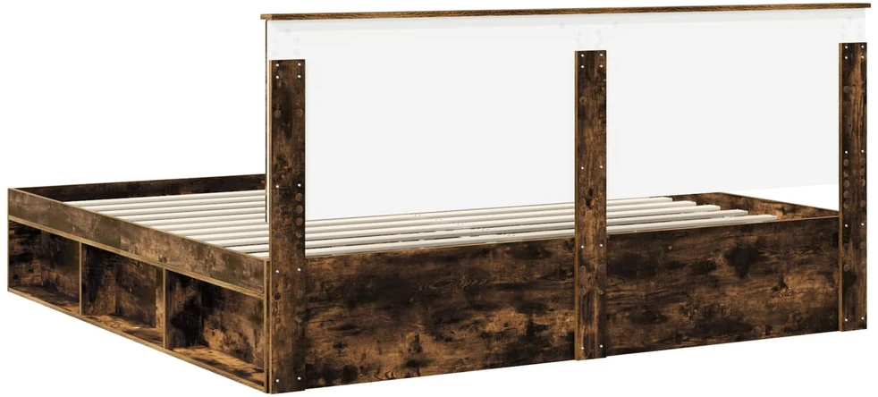 Lovos rėmas Rūkyta ąžuolas 200 x 200 cm Kietos pušies mediena