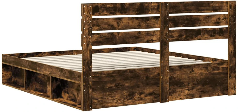 Lovos rėmas Rūkyta ąžuolas 200 x 200 cm Kietos pušies mediena