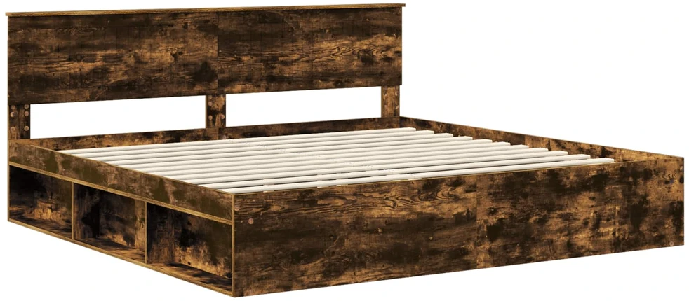 Lovos rėmas Rūkyta ąžuolas 200 x 200 cm Kietos pušies mediena