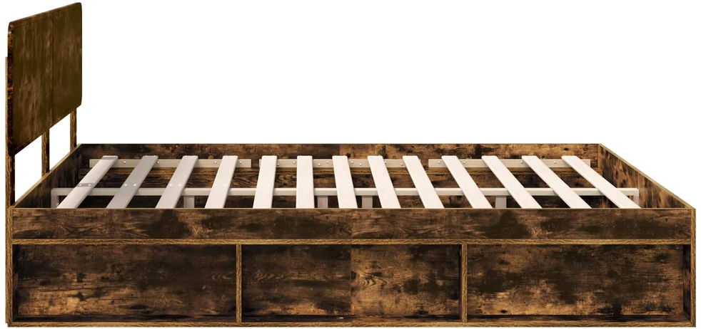 Lovos rėmas Rūkyta ąžuolas 200 x 200 cm Kietos pušies mediena