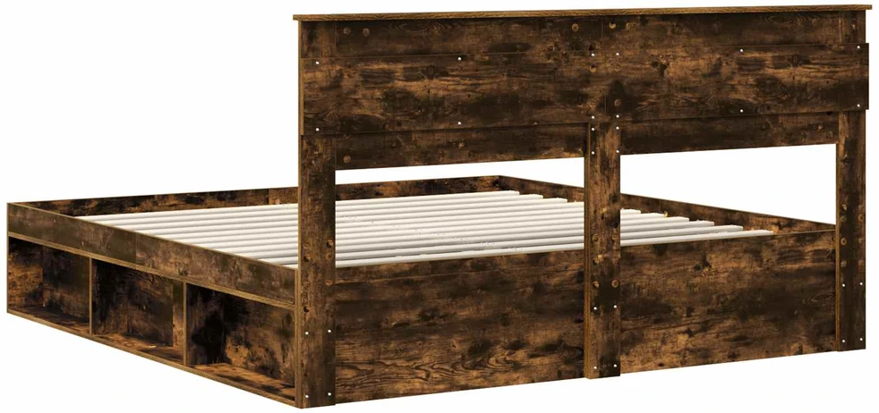 Lovos rėmas Rūkyta ąžuolas 200 x 200 cm Kietos pušies mediena