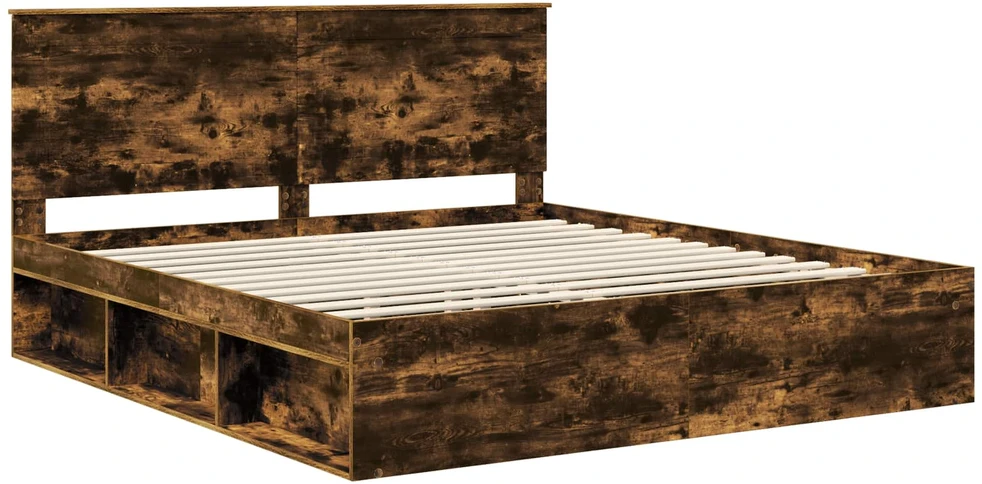 Lovos rėmas Rūkyta ąžuolas 200 x 200 cm Kietos pušies mediena
