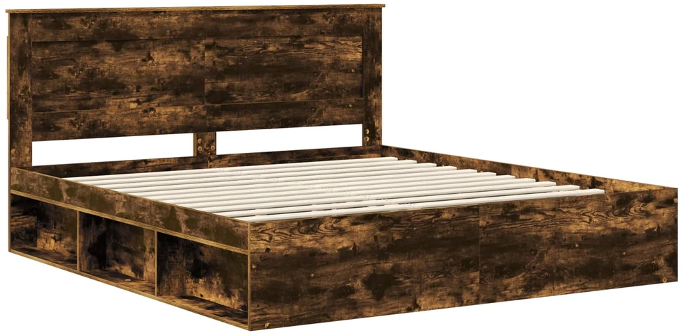 Lovos rėmas Rūkyta ąžuolas 200 x 200 cm Kietos pušies mediena
